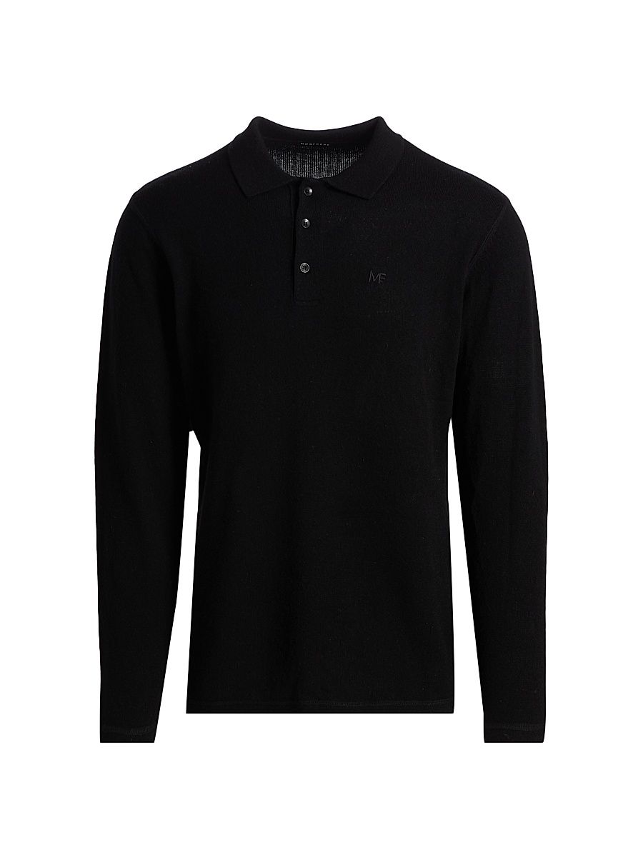 Men's Pierce Wool-Cashmere Polo Shirt - Polo Noir - Size XXL