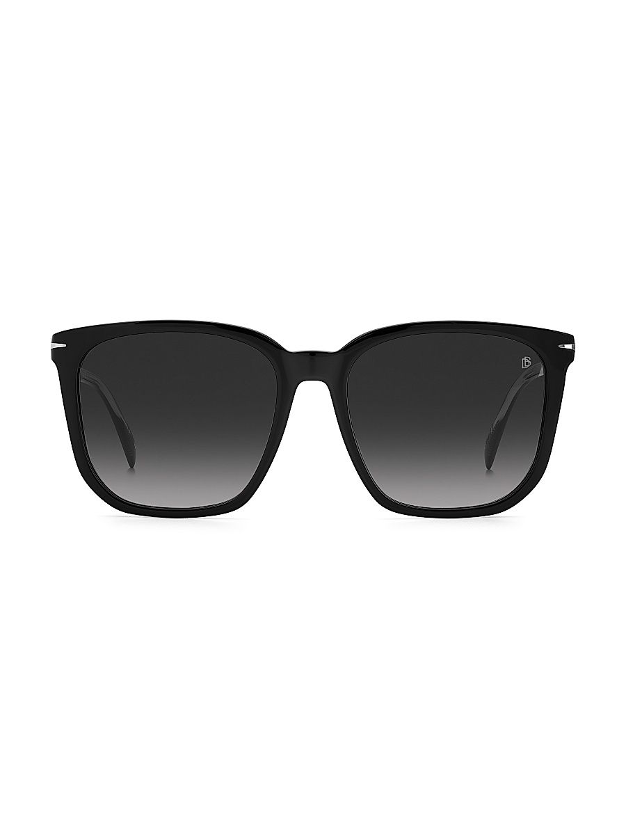 Men's 57MM Rectangular Sunglasses - Black 807