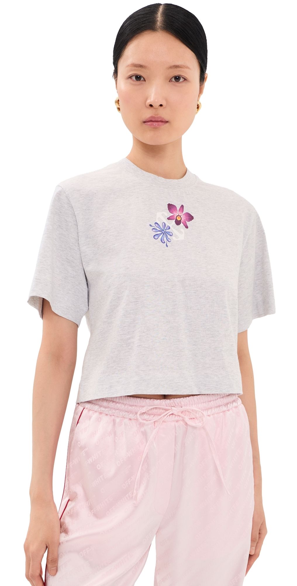 Off-White Mini Arrow Soft Life Crop Tee Grey Melange XL