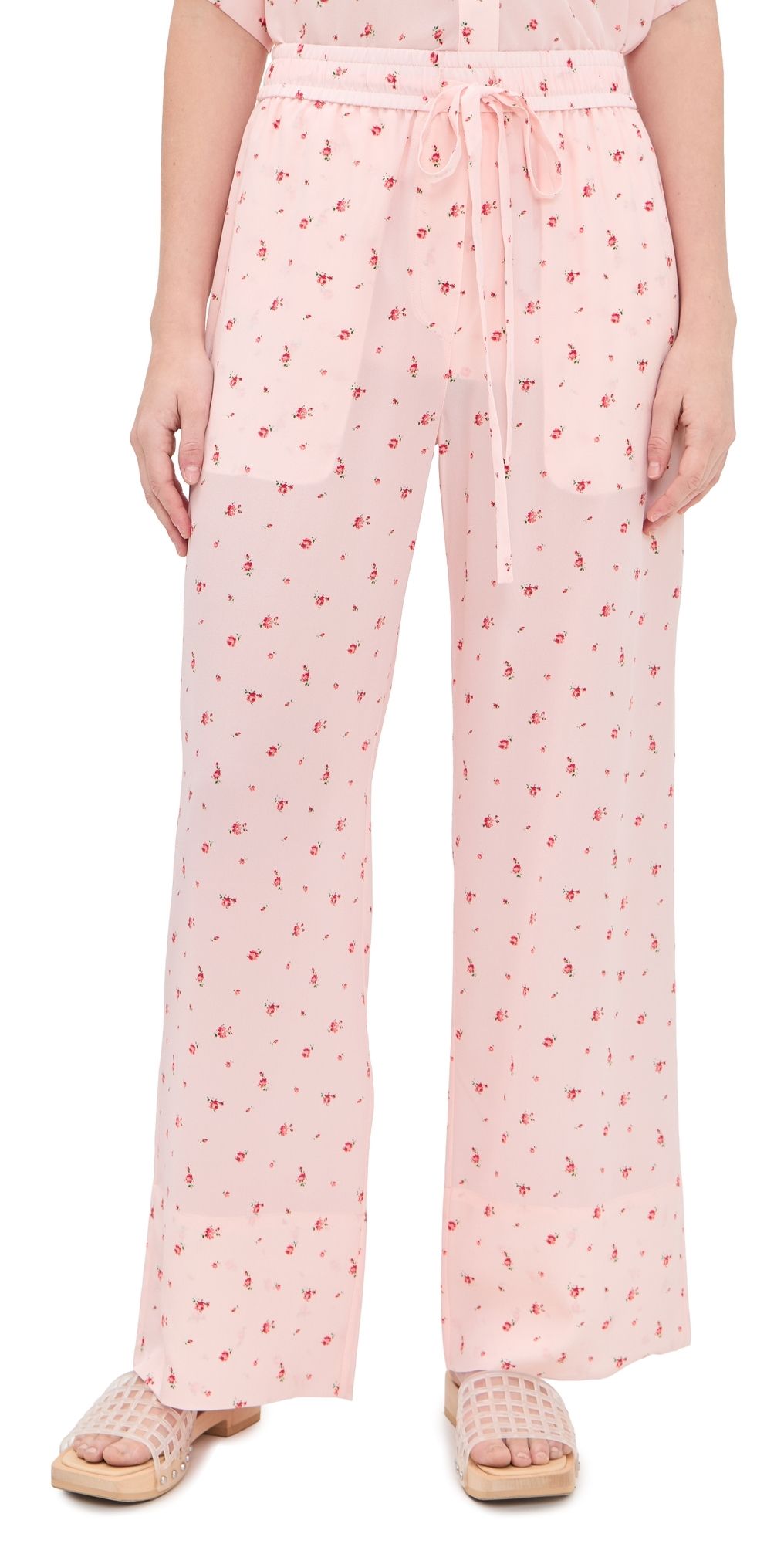 Lee Mathews Prim Relaxed Silk Pants Blush 0