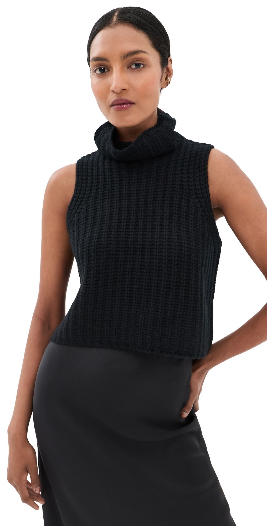 Sablyn Saige Cropped Turtleneck Cashmere Pullover Black S