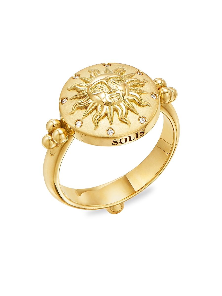 Women's Sole 18K Yellow Gold & Diamond Ring - Yellow Gold - Size 6.5