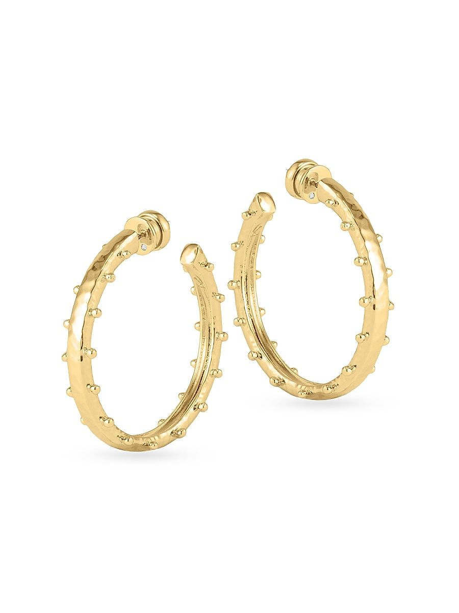 Women's Milos 18K-Gold-Plated Medium Studded Hoop Earrings - Gold