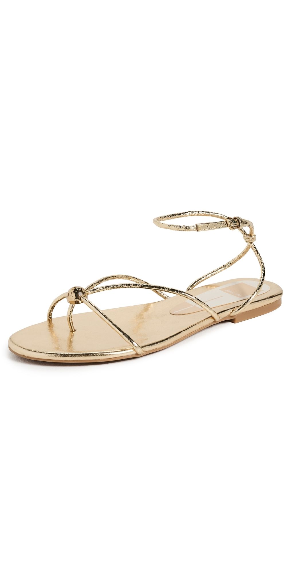Dolce Vita Kenley Sandals Gold Distressed Leather 6.5