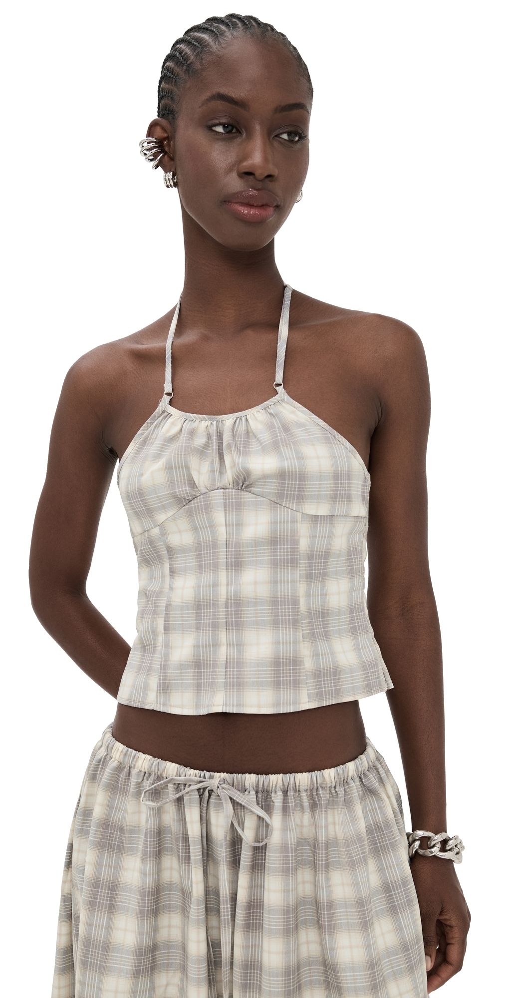 Lioness Sweet Escape Cami Smoke Plaid XXL