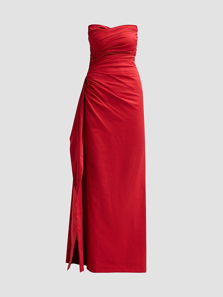 Women's Tiphanie Gathered Faille Gown - Carmine Red - Size XXL