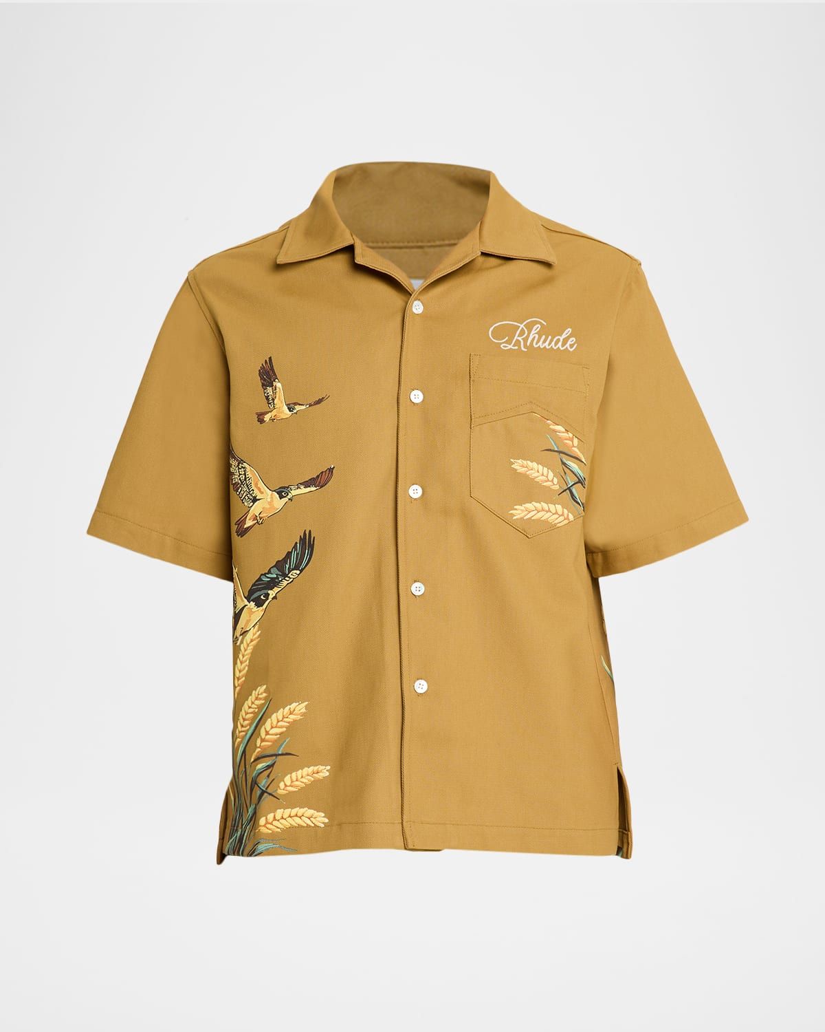 Men & apos;s Cotton Falco Script Camp Shirt
