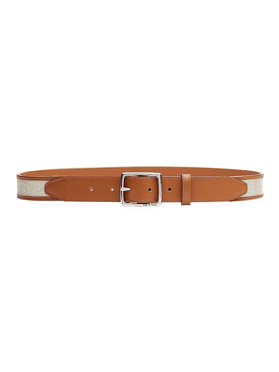 Women's Boyfriend Leather Belt - Natural - Size Large