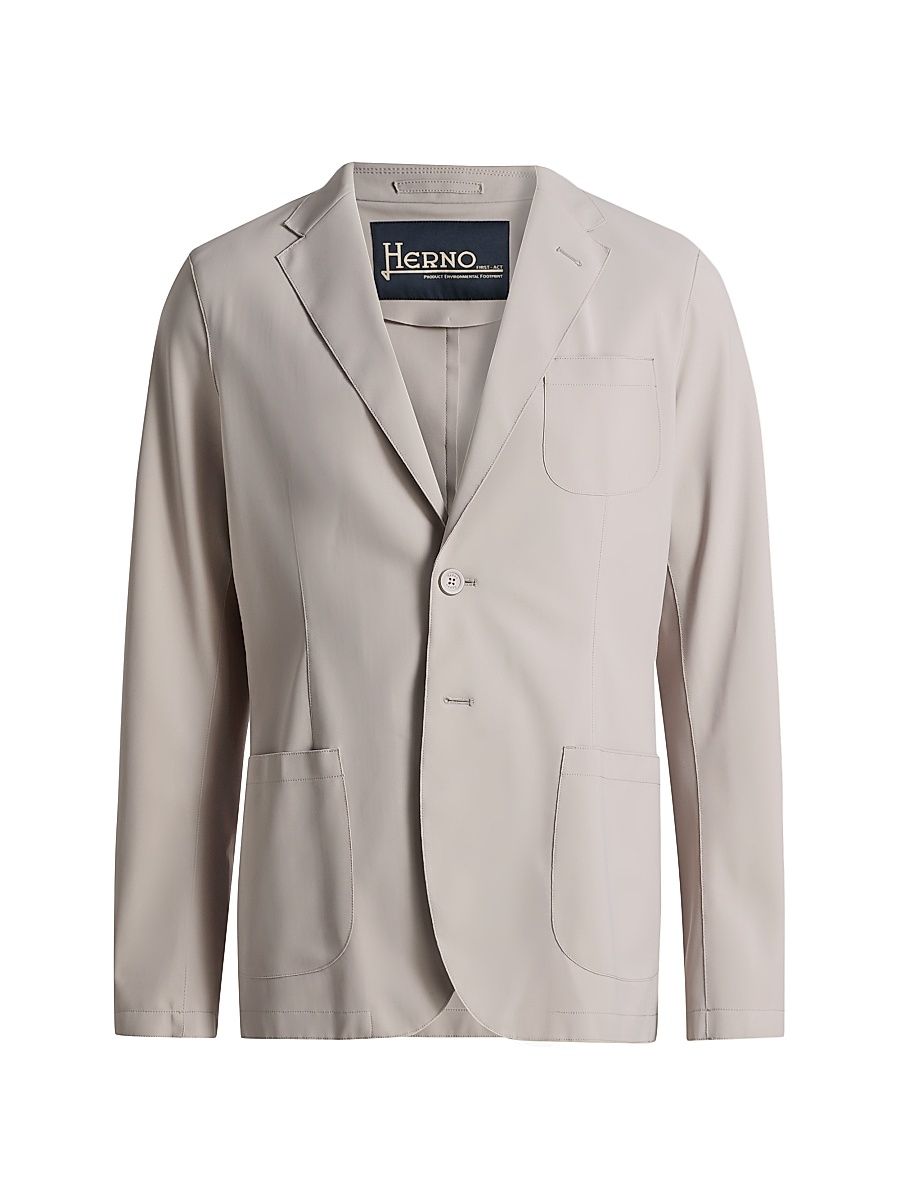 Men's Lightweight Stretch-Nylon Blazer - Beige - Size 56