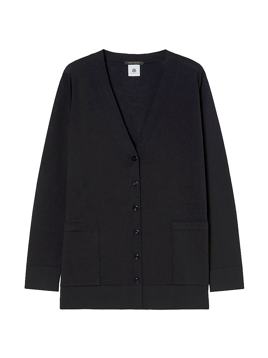 Women's Wool Cardigan - Midnightblue - Size Large