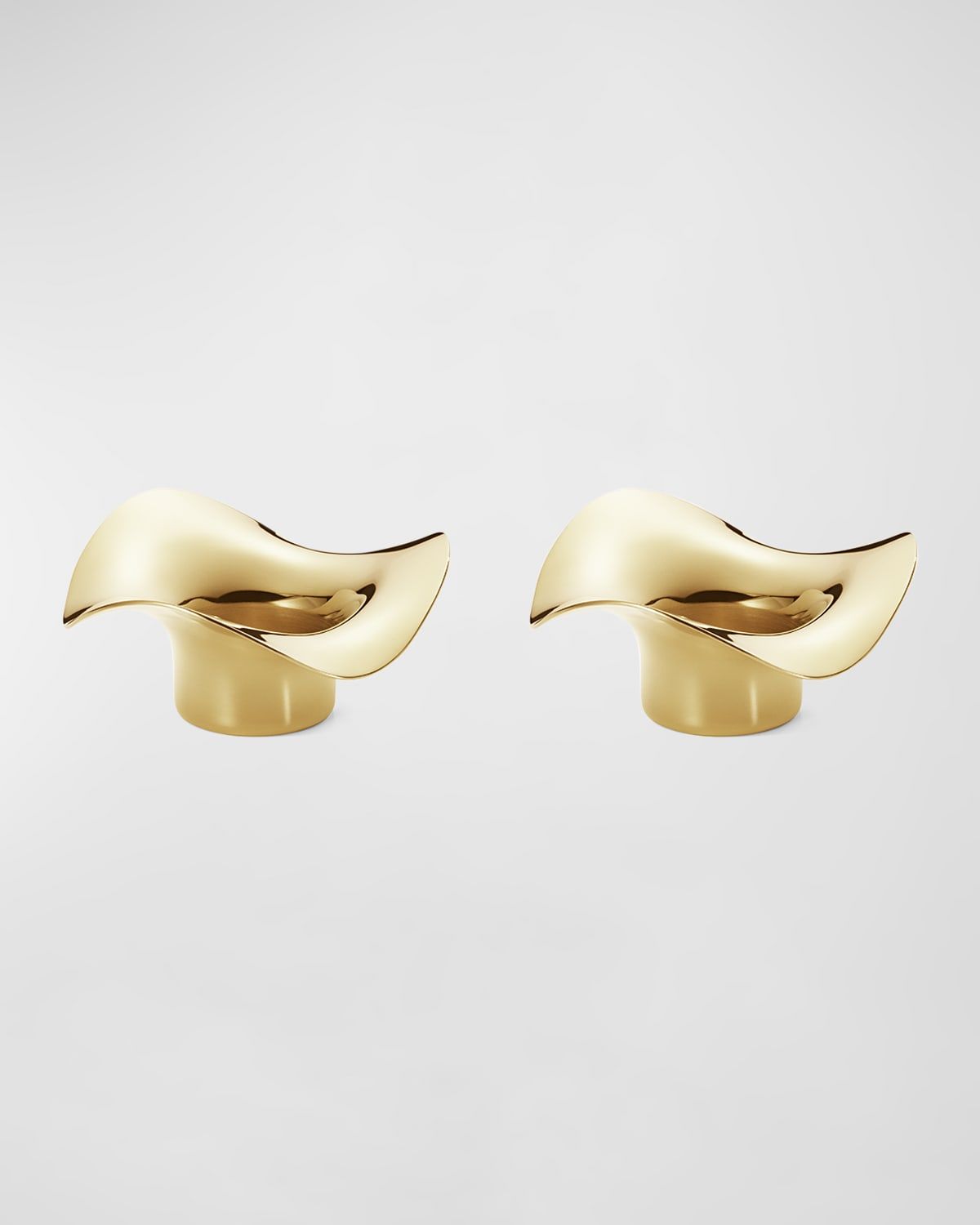 Golden Stainless Steel Cobra Tealight Holders, Set of 2