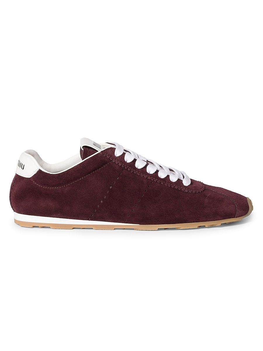 Women's Plume Suede Sneakers - Dark Red - Size 8