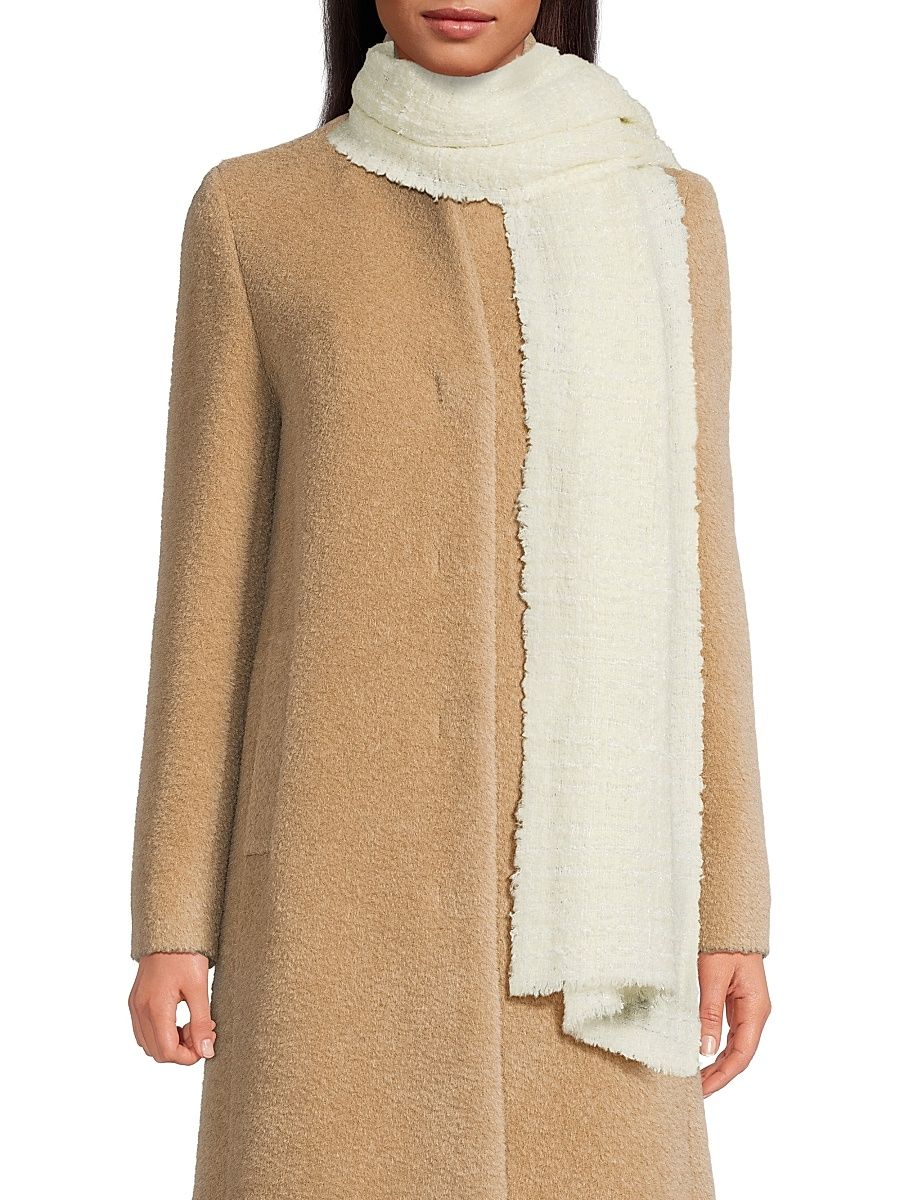 Women's Manon Plaid Wool-Blend Scarf - Cream
