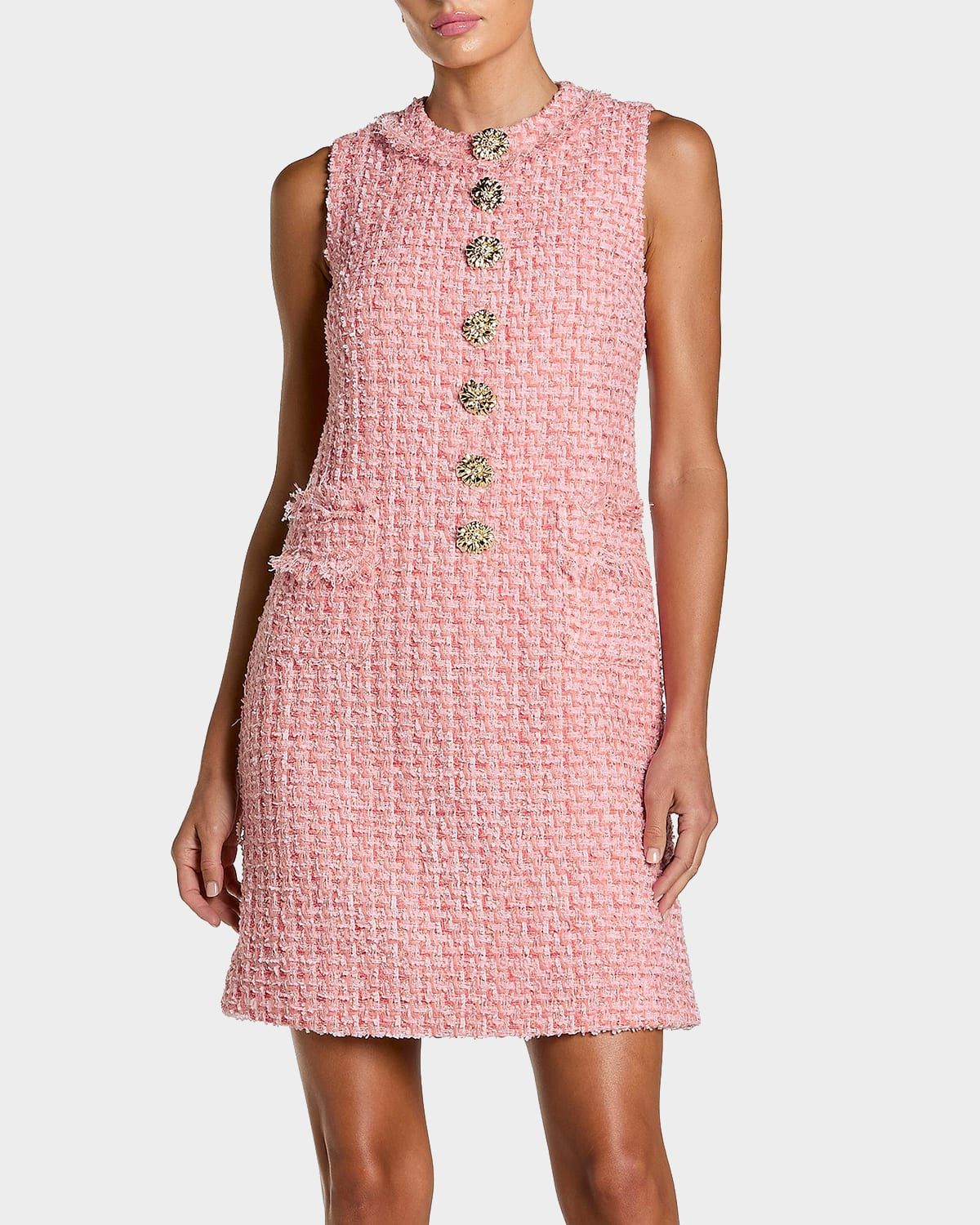 Bouclé Sleeveless Sheath Mini Dress