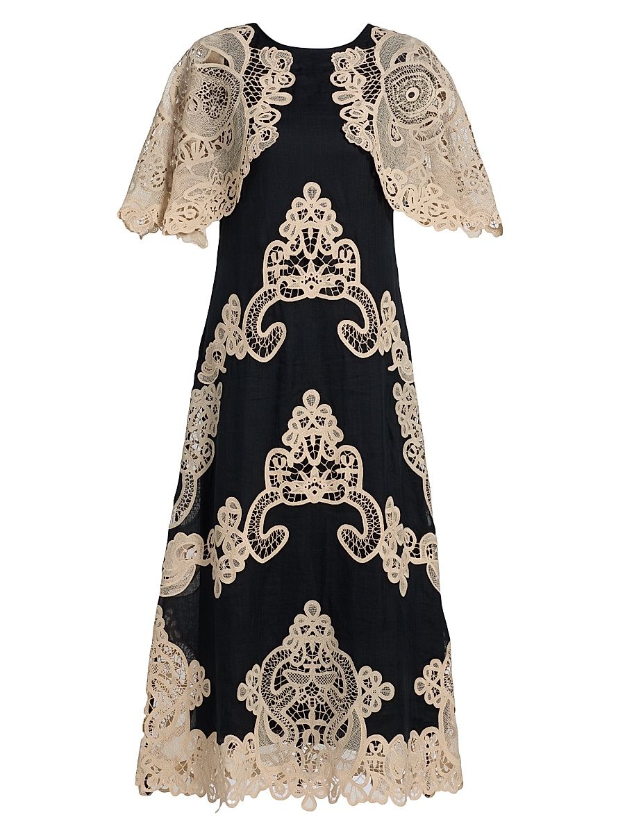 Women's Medina Lace Midi-Dress - Black - Size 6