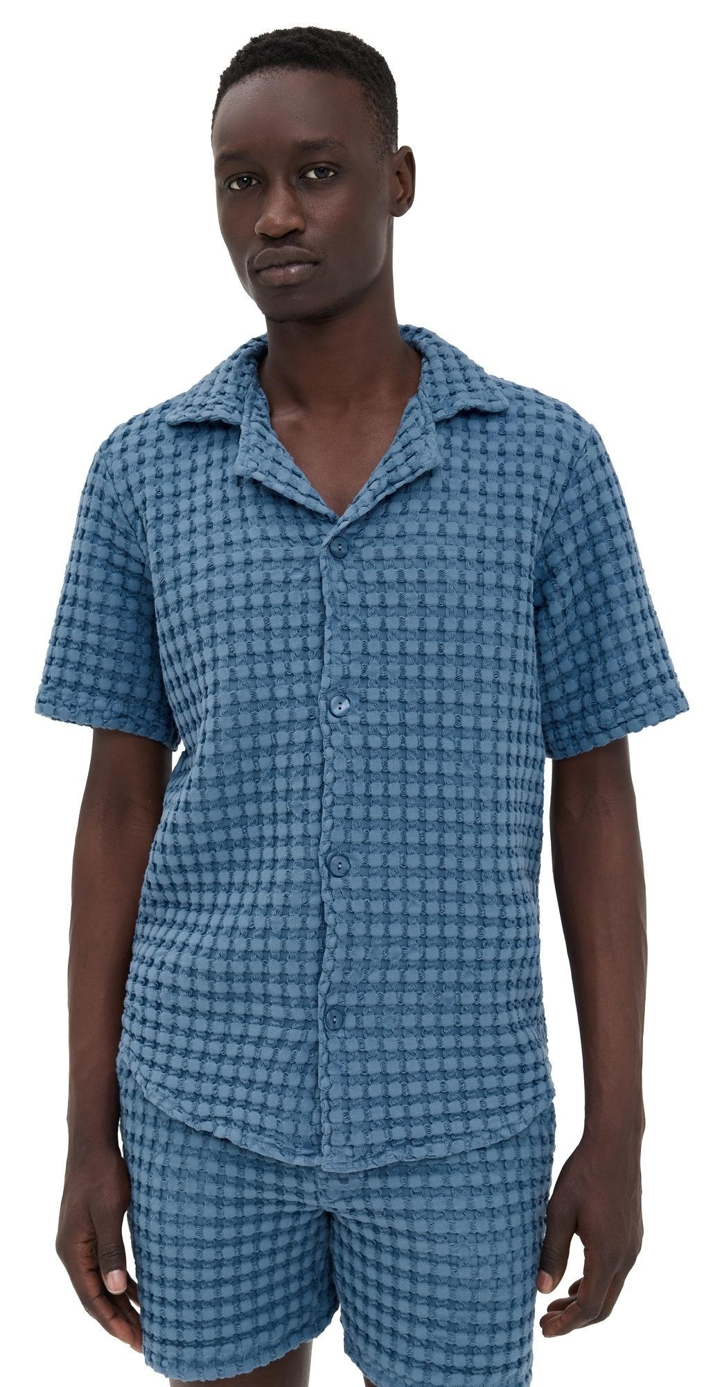 OAS Coronet Cuba Waffle Shirt Blue XL