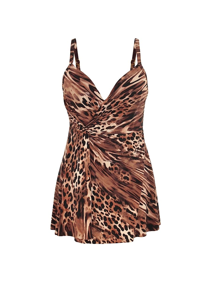 Women's Ocicat Adora Swim Dress - Black Multi - Size 8