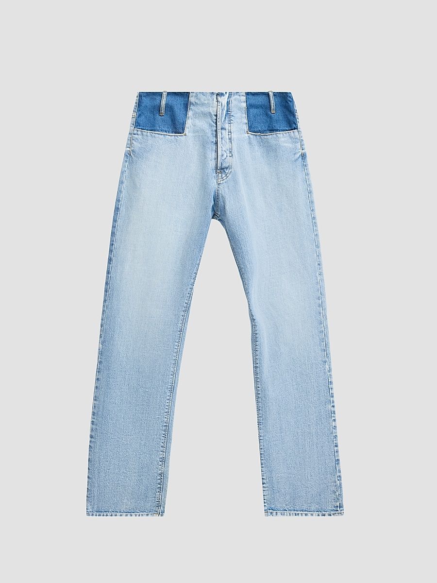Men's Waistless Denim Trousers - Shades Of Indigo Blue - Size 36