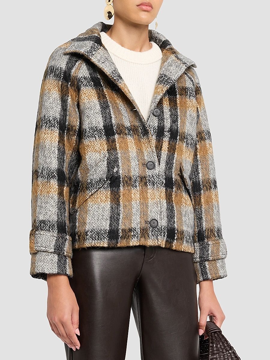 Women's Virelle Plaid Jacket - Cream Multi - Size XS