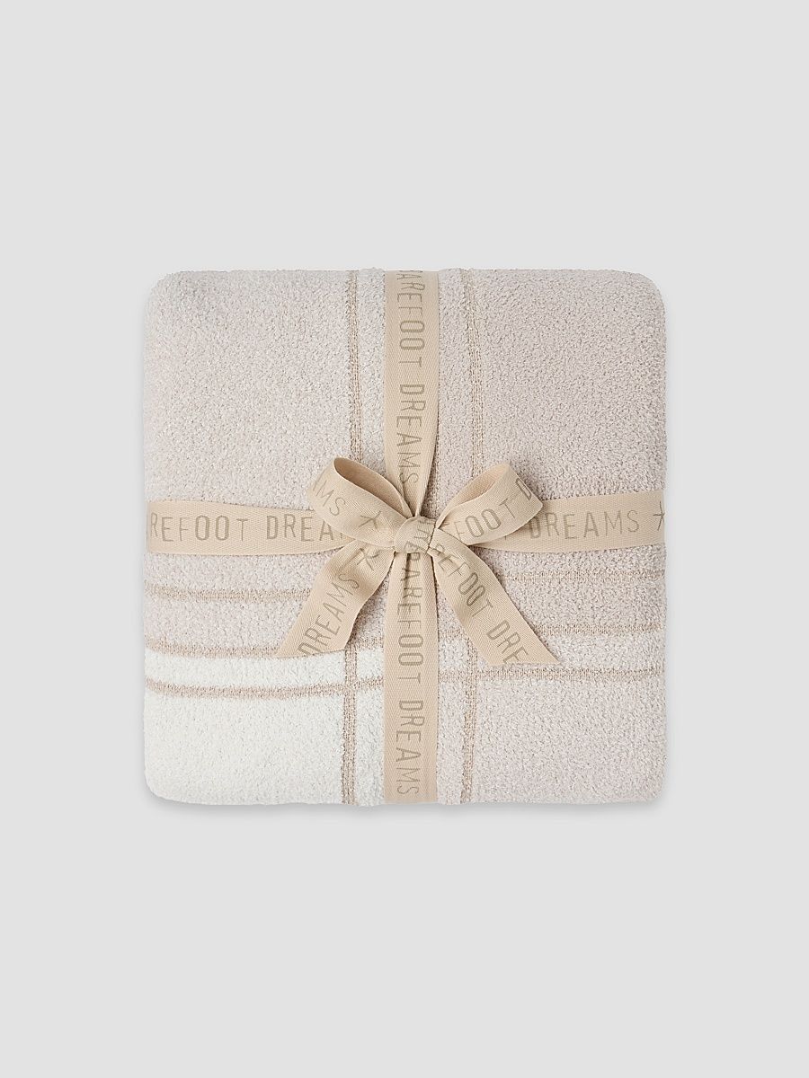 Barefoot Dreams CozyChic Buffalo Plaid Throw Blanket - Stone Multi