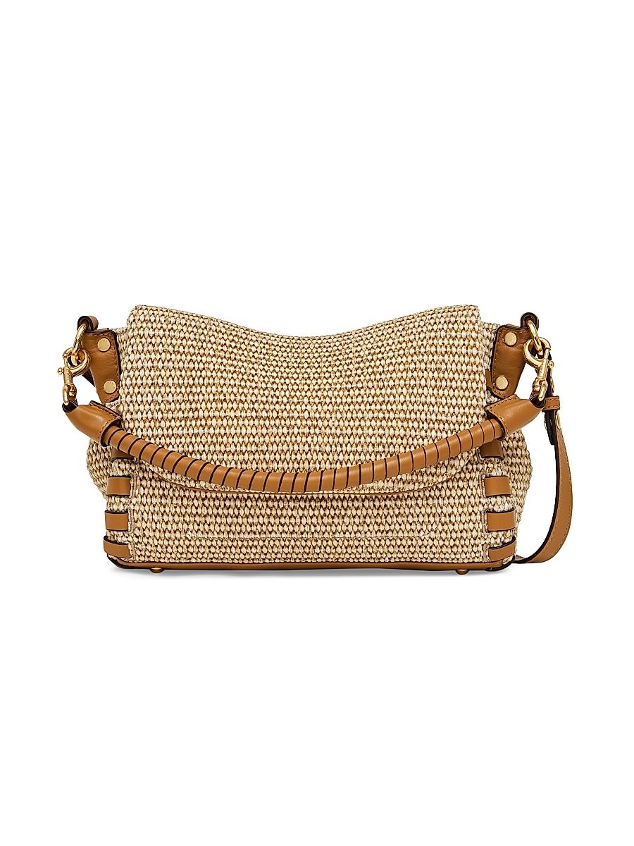 Women's Zen Convertible Suede Crossbody Bag - Raffia Latte