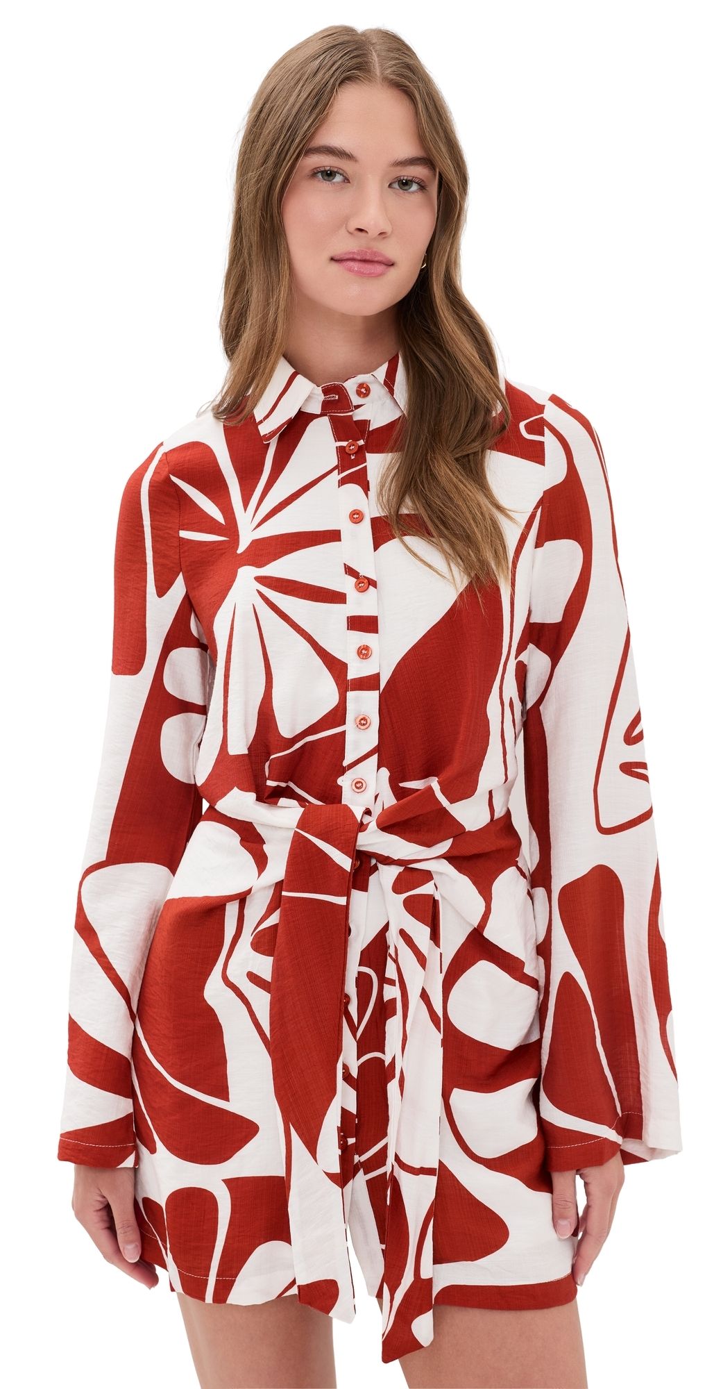Seven Wonders Arlette Mini Dress Sandy Red/White L