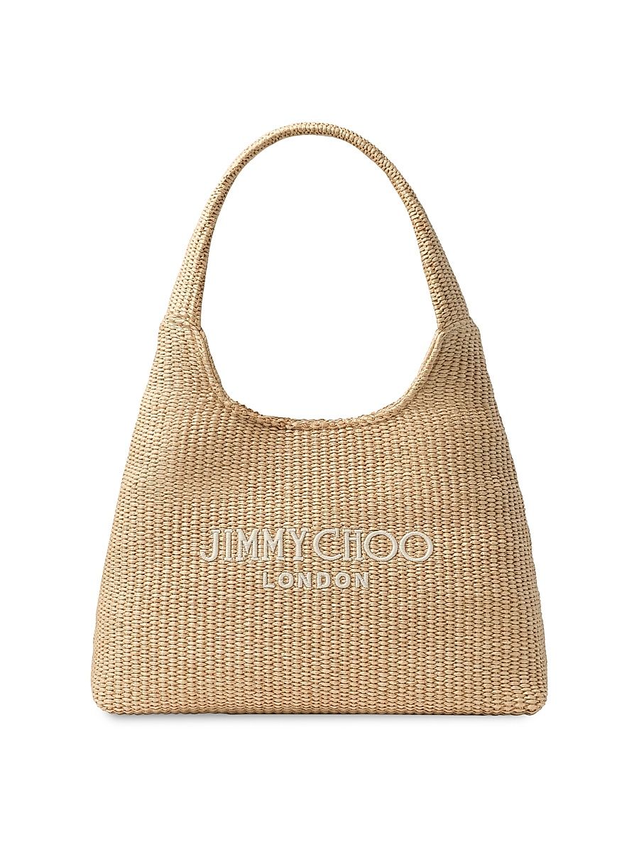 Women's Riviera Capsule Diamond Logo Raffia Hobo Bag - Natural