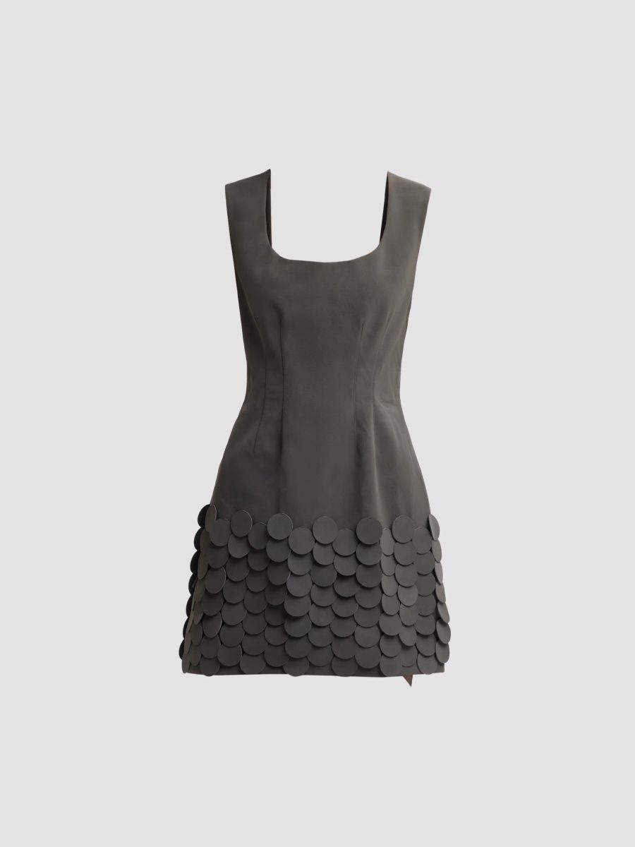 AMUR Women's Mela Appliqué A-Line Mini Dress - Willow Ash - Size 8