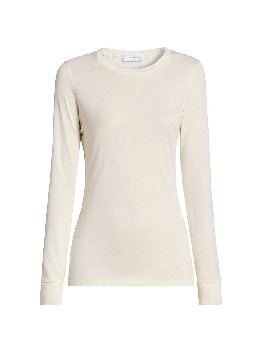 Women's Slim-Fit Long-Sleeve T-Shirt - Pearl - Size XL