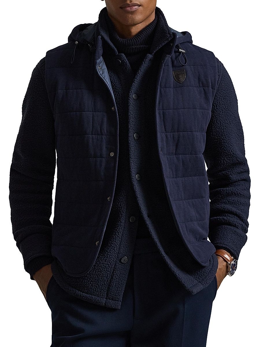 Men's Double-Knit Jersey Vest - Navy - Size XXL