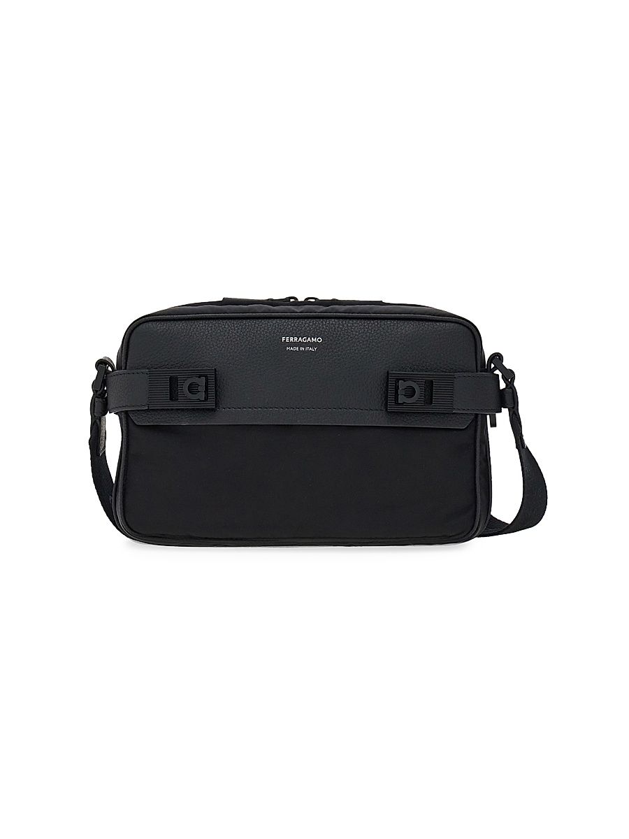 Men's Twins Gancini East-West Crossbody Bag - Nero
