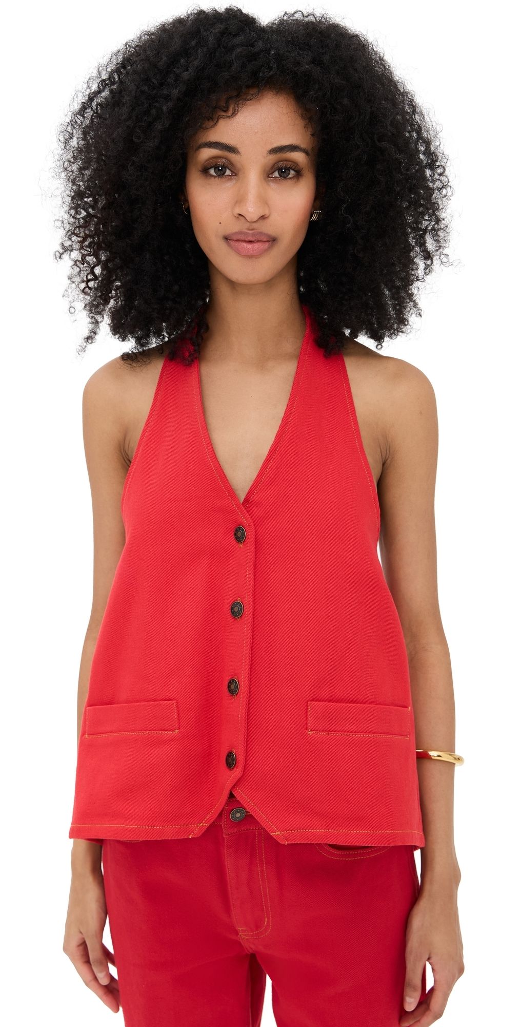 Lioness Hills Halter Vest Crimson L