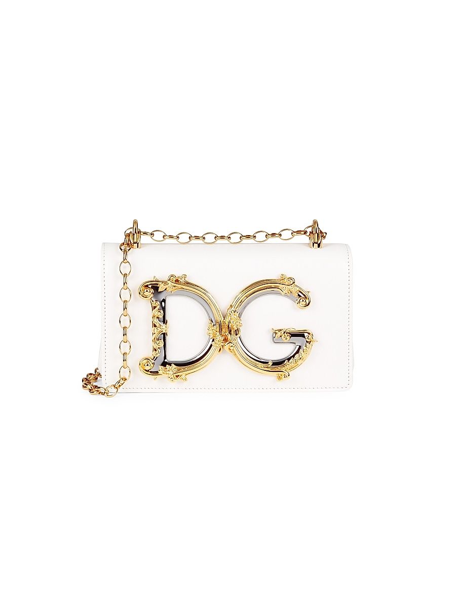 D & G Girls Leather Crossbody Bag - White
