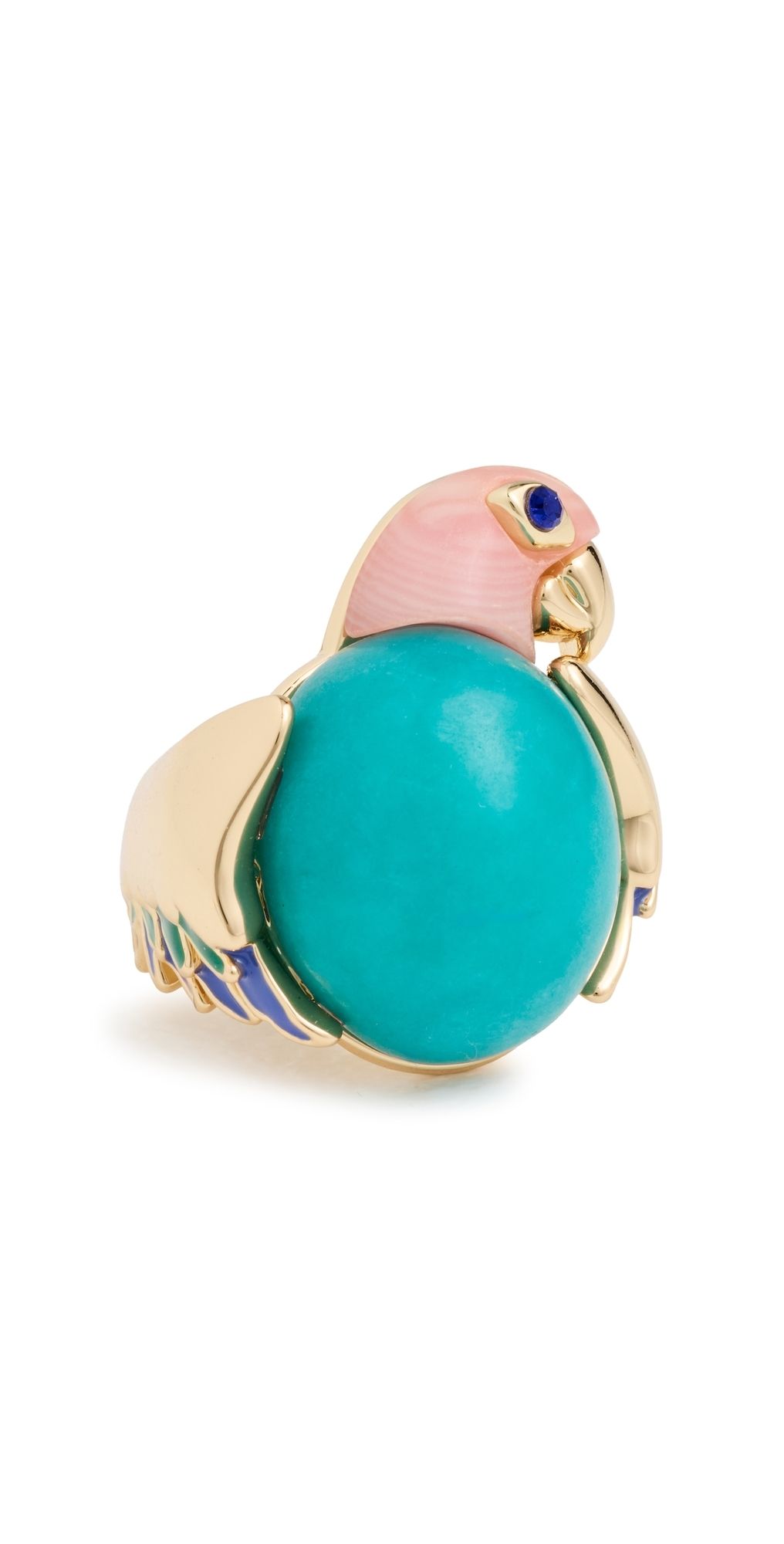 Lele Sadoughi Eileen Parrot Ring Turquoise One Size