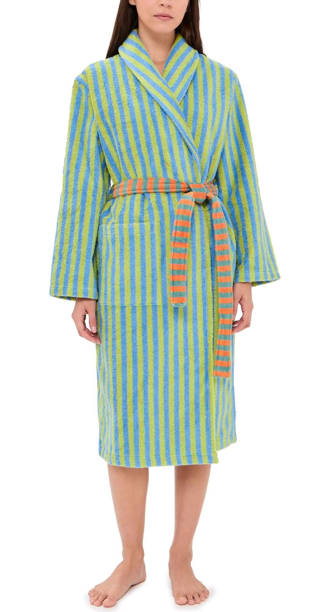 Dusen Dusen Terry Cotton Bathrobe Grasshopper M