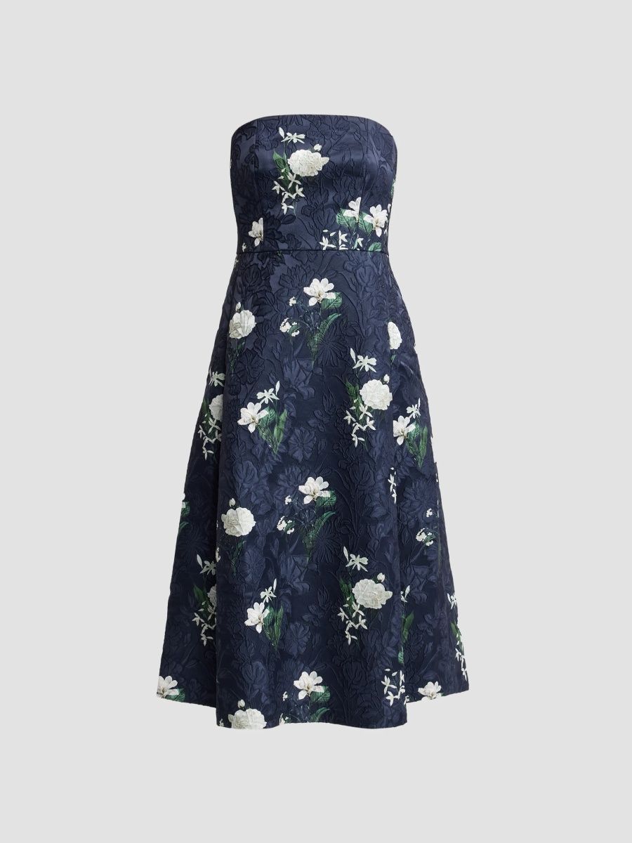 Women's Shay Floral Jacqaurd Cocktail Dress - Alabaster Nocturne Floral - Size 4