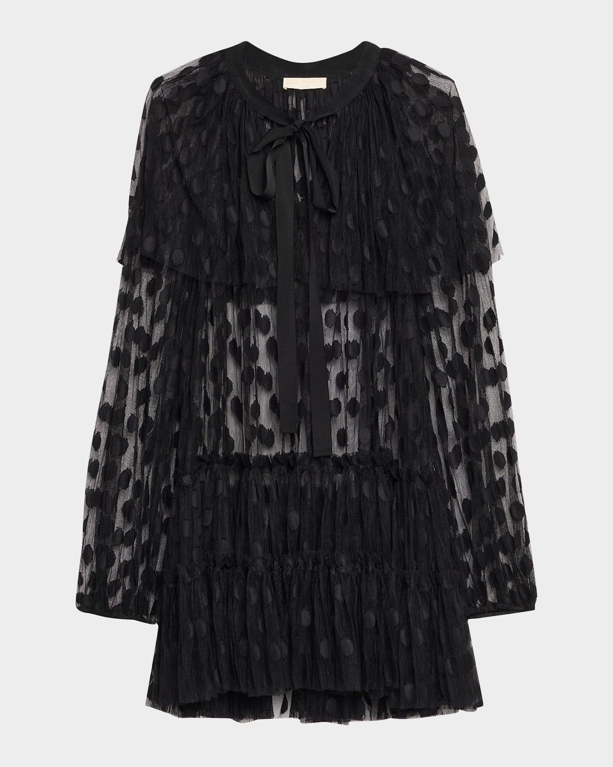 Audette Long-Sleeve Lace Mini Dress