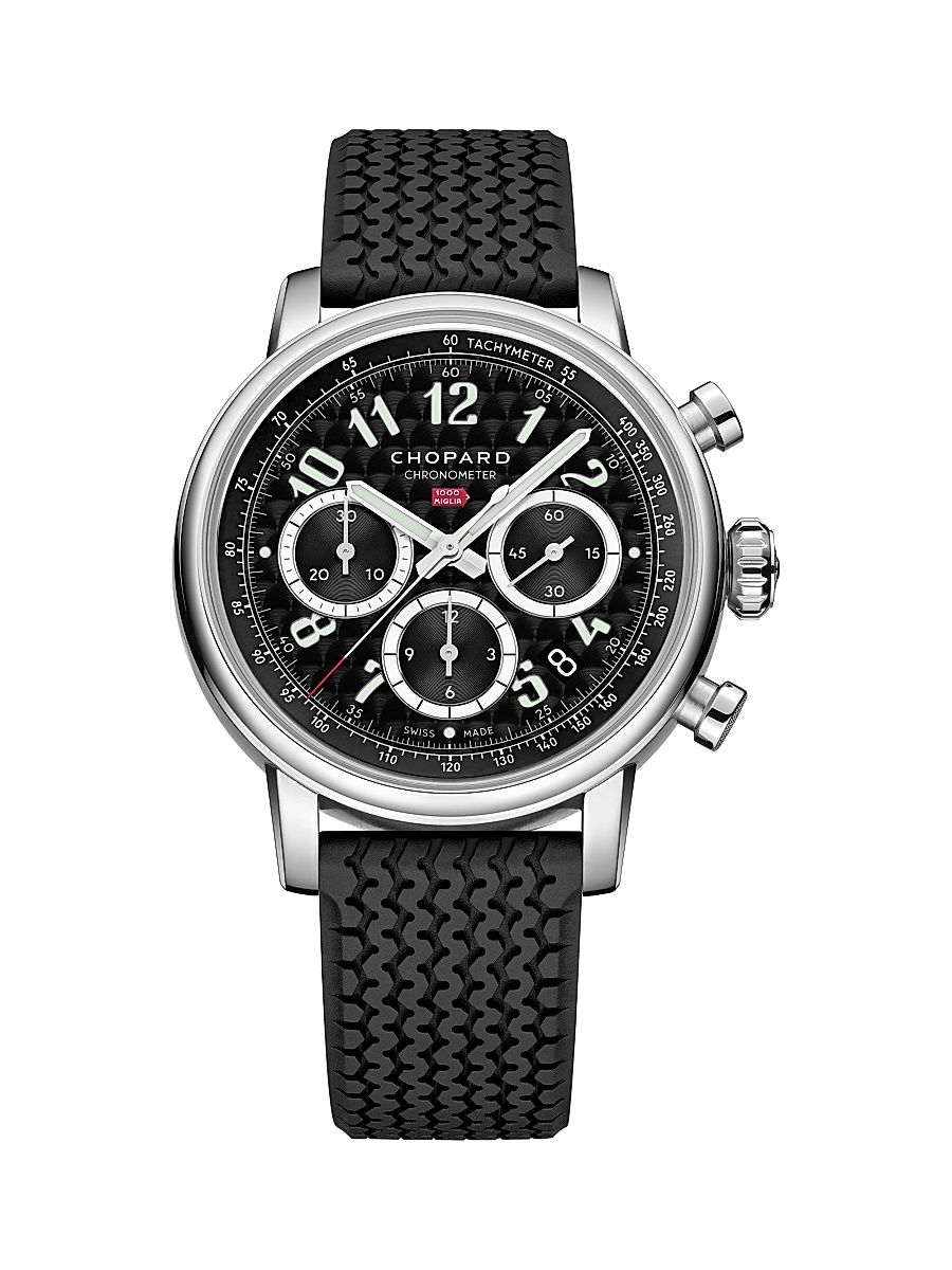 Men's Classic Racing Stainless Steel & Rubber Watch - Black