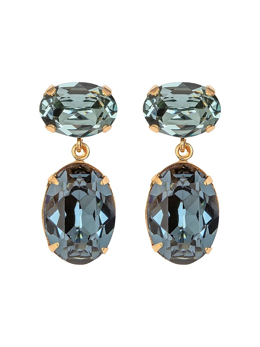 Women's Lenora 18K-Gold-Plated & Crystal Drop Earrings - Dark Blue