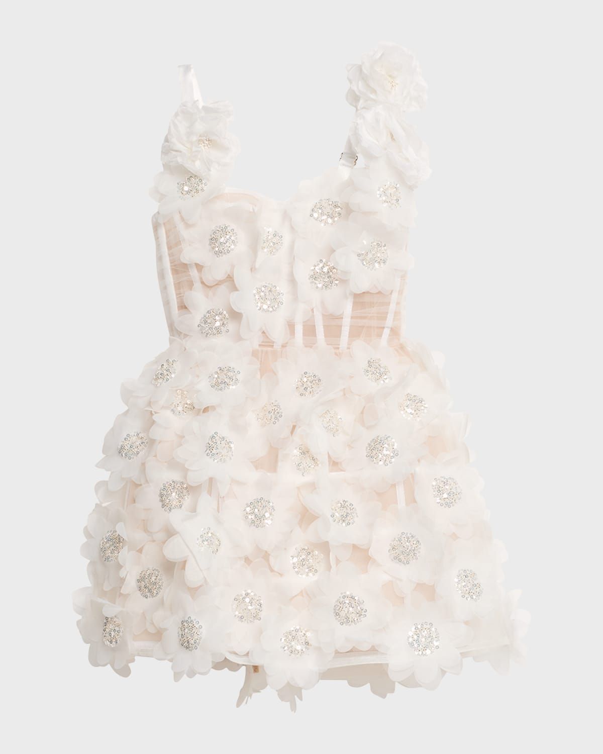 Rosalie Sequin-Embellished Applique Mini Dress