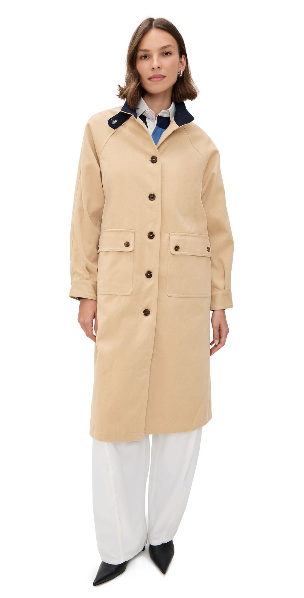 Line & Dot Oakley Coat Beige/Navy S