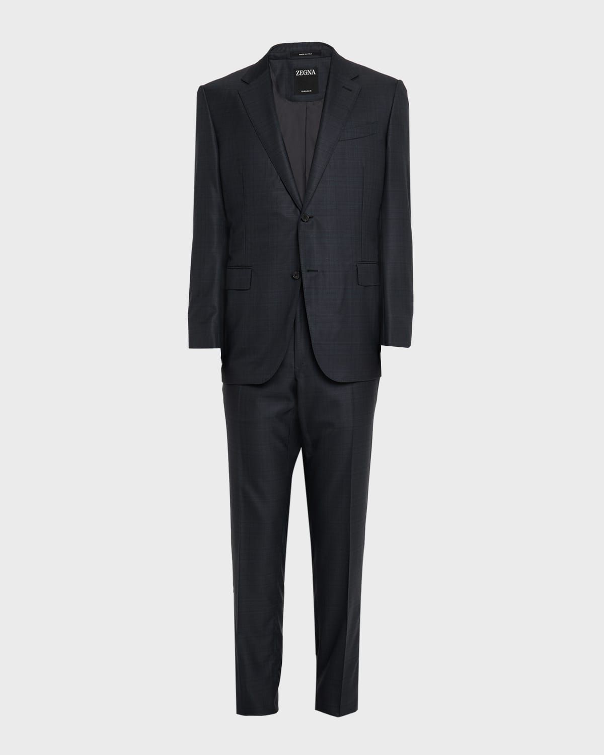 Men & apos;s Wool Woven Plaid Two-Piece Suit