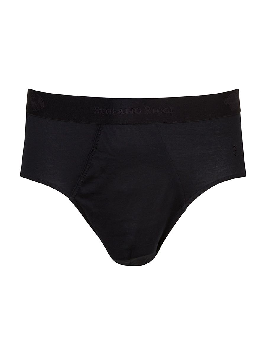 Men's Unique Cotton Briefs - Jet Black - Size XXL
