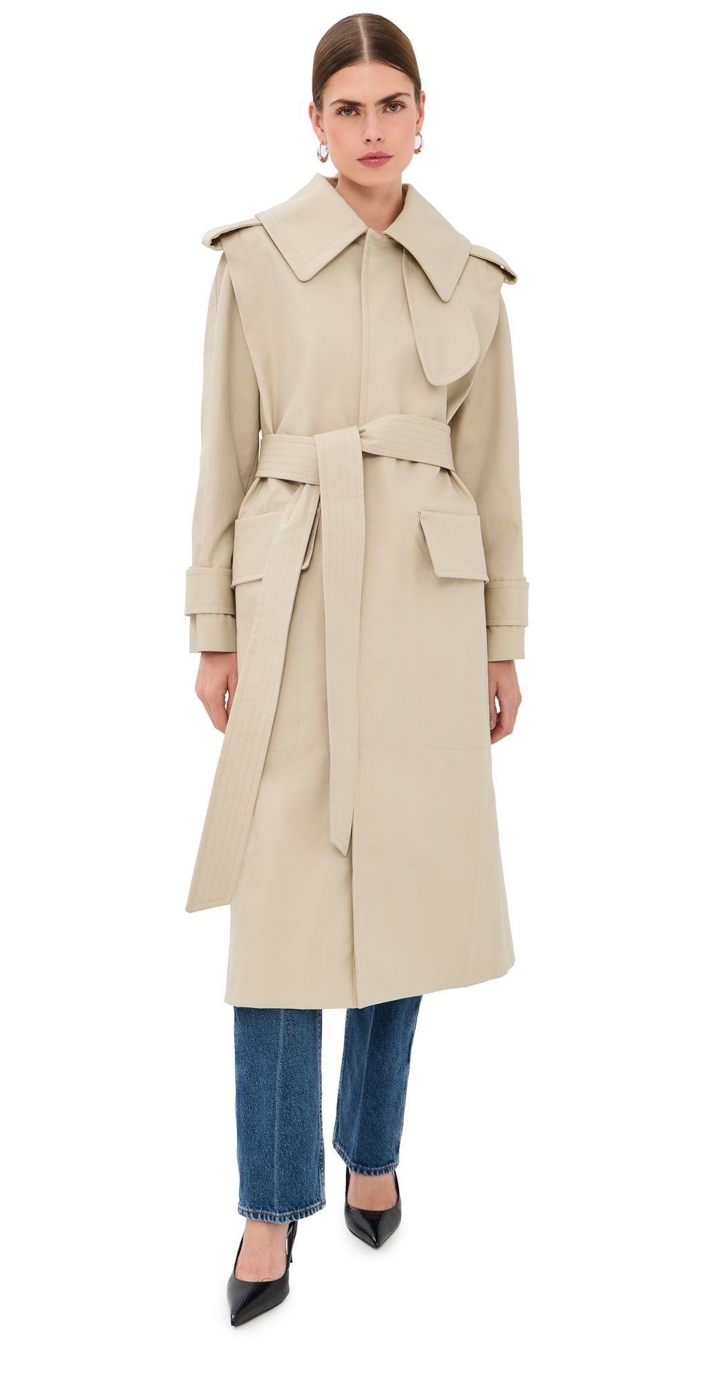 Victoria Beckham Philippa Trench Coat Beige 10