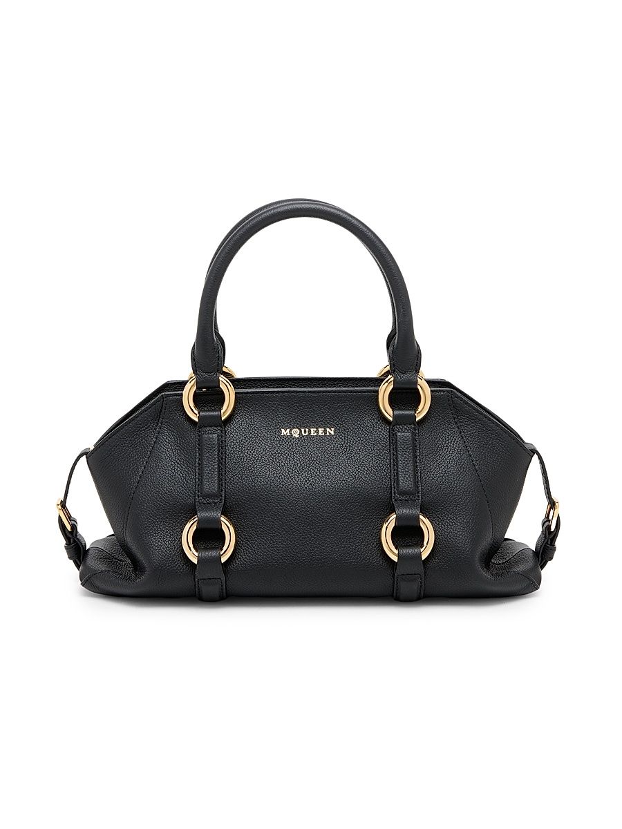 Women's Small Farringdon Leather Top Handle Bag - Black Gold