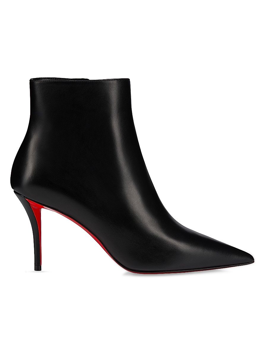 Women's Miss Z 80MM Leather Zipped Booties - Black - Size 8