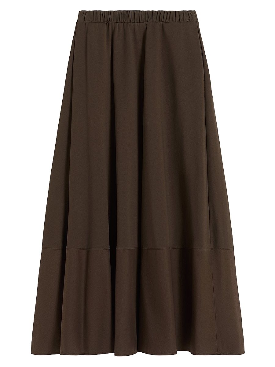 Women's Cotton Jersey Circle Skirt - Dark Bown - Size XL