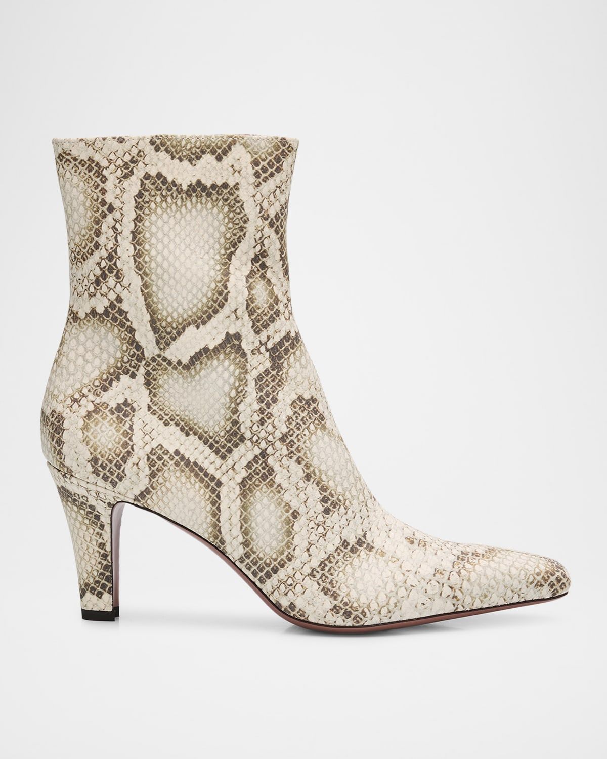 Belle Snake-Embossed Leather Ankle Boots