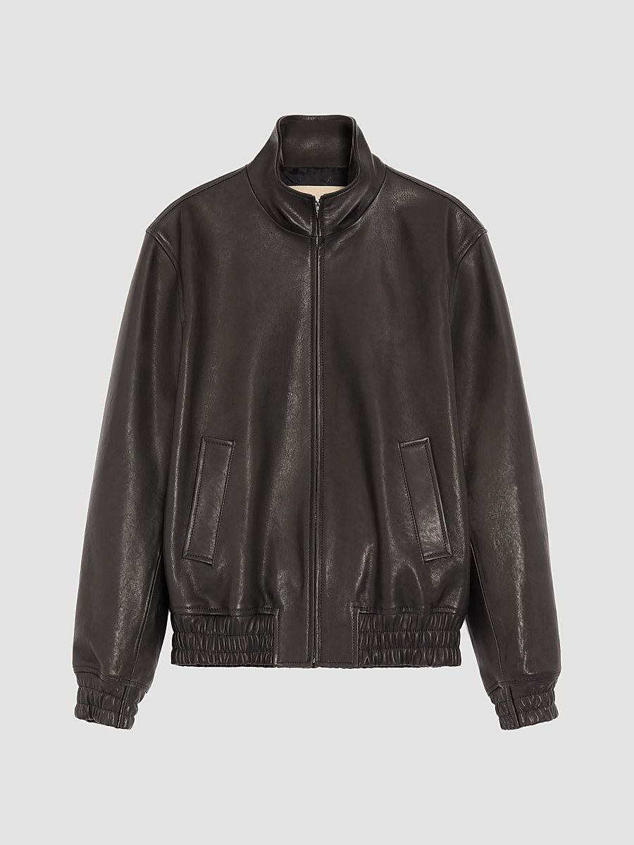 Men's Leather Jacket - Black - Size 40