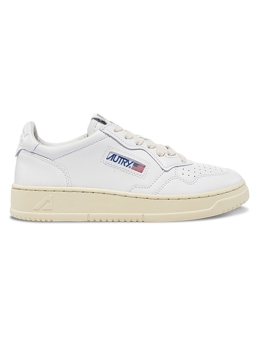 Women's Medalist Leather Low-Top Sneakers - White - Size 9